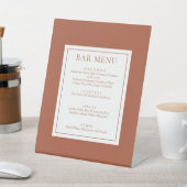 Klassische moderne Terracotta Bar Menu Sockelschild (In SItu)