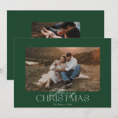 Klassische Moderne Weihnachtskarte mit Foto Feiertagskarte (Vorne/Hinten)