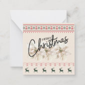 Klassische moderne Weihnachtszeit Poinsettia Blume Mitteilungskarte (Vorderseite)