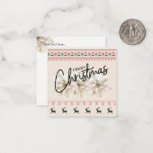 Klassische moderne Weihnachtszeit Poinsettia Blume Mitteilungskarte (Vorderseite/Rückseite Beispiel)