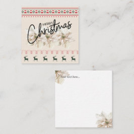 Klassische moderne Weihnachtszeit Poinsettia Blume Mitteilungskarte