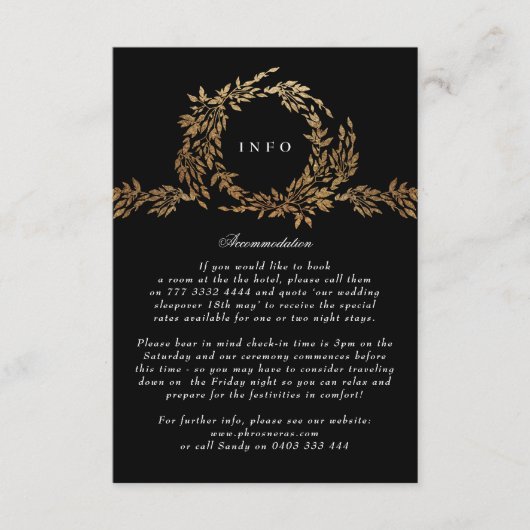 Klassische Mongram Black Wappen Hochzeit Begleitkarte (Vorderseite)