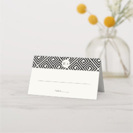 Klassische Mongram Geometric Griechisch Key Weddin Platzkarte