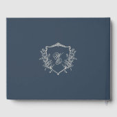 klassische Mongram-Wappen-Hochzeit Gästebuch (Rückseite)