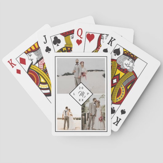 Klassische Mono 3 Foto-Gitterkollektion Spielkarten (Rückseite)