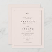 Klassische Monografie-Hochzeit speichern das Datum (Vorne/Hinten)