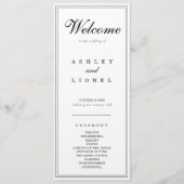 Klassische Monogram Black & White Simple Wedding Programm (Vorderseite)