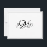Klassische Monogram-Blüh-Script-Note-Karte Dankeskarte<br><div class="desc">Klassisches,  elegantes,  berufliches Schwarz & Weiß Geblüht Skript mit Monogramm Wohnung danke Karte,  ideal für geschäftliche Korrespondenz. Das sind flache Mitteilungskarten. Wenn Sie geklappte Karten gewollt haben,  gehen Sie zum unteren Ende der Seite,  wo es steht "Transfer dieses Design" und wählen Sie Geflossen danke Karte.</div>