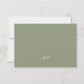 Klassische Monogram Classic Website von Sage Green RSVP Karte (Rückseite)