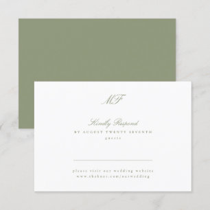 Klassische Monogram Classic Website von Sage Green RSVP Karte