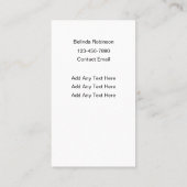 Klassische Monogram-elegante Visitenkarten Visitenkarte (Rückseite)