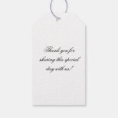 Klassische Monogram Script Black and Gold Wedding Geschenkanhänger (Rückseite)