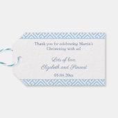 Klassische Monogram Topiary Bunny Baby Boy Favor G Geschenkanhänger (Rückseite Horizontal)