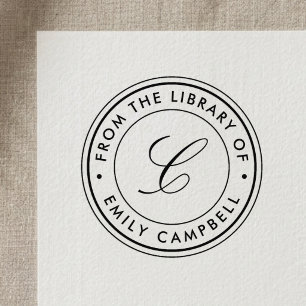Klassische Monogramm aus der Bibliothek des Buchze Permastempel