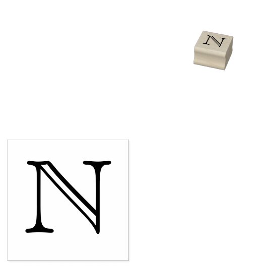 Klassische Monogramm-Buchstaben N 1 Zoll-Briefmark Gummistempel (Stempel)