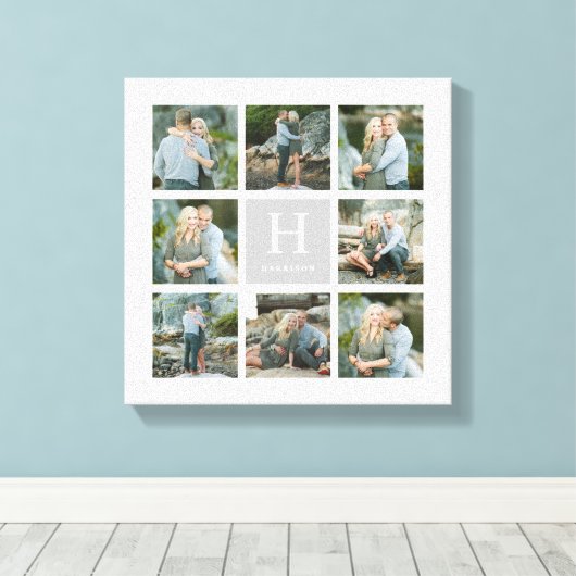 Klassische Monogramm-Collage Leinwanddruck (Insitu (Holzboden))