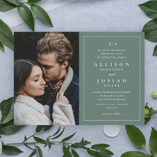 Klassische Monogramm Elegante Foto-Hochzeit Einladung