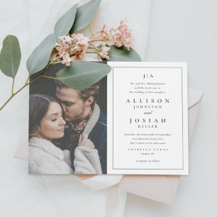 Klassische Monogramm Elegante Foto-Hochzeit  Einladung