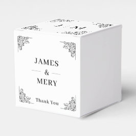 Klassische Monogramm Elegante Rahmen Hochzeit Geschenkschachtel