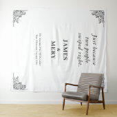 Klassische Monogramm Elegante Rahmen Hochzeit Wandteppich (Beispiel (Horizontal))