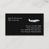 Klassische Monogramm-Flugschule Visitenkarte (Rückseite)