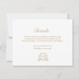 Klassische Monogramm Gold- und Weißverschlusskarte Einladung