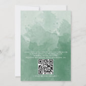 Klassische Monogramm-Grüne Budget-QR-Code-Hochzeit Einladung (Rückseite)
