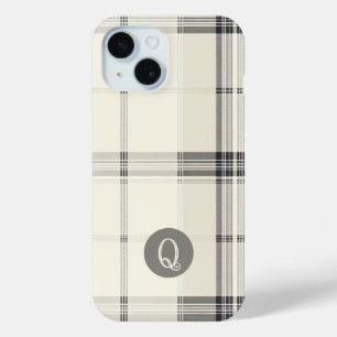 Klassische Monogramm-Handyhülle mit Creme und Grau Case-Mate iPhone Hülle