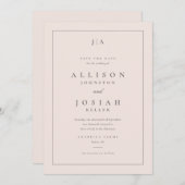 Klassische Monogramm-Hochzeit Save The Date (Vorne/Hinten)