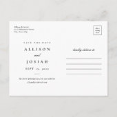 Klassische Monogramm-Hochzeit speichert das Datum Ankündigungspostkarte (Rückseite)