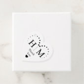 Klassische Monogramm-Hochzeits-Herz-Rand Geschenkanhänger (Beispiel)