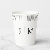Klassische Monogramm-Hochzeitslinie Pappbecher (Rückseite)
