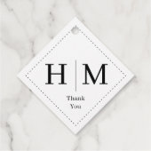 Klassische Monogramm-Hochzeitsrahmengrenze Geschenkanhänger (Rückseite)