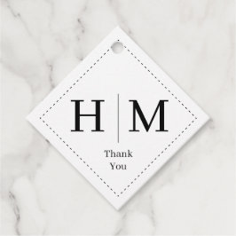 Klassische Monogramm-Hochzeitsrahmengrenze Geschenkanhänger