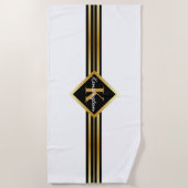 Klassische Monogramm-Imitate Gold mit weißem Text Strandtuch (Vorderseite)