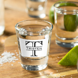 Klassische Monogramm-Initialen Personalisiert Schnapsglas