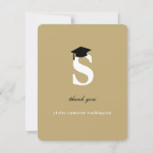 Klassische Monogramm Letter S Moderne Graduierungs Dankeskarte (Vorderseite)