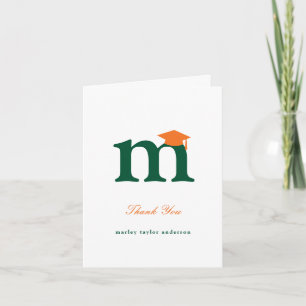 Klassische Monogramm-M-Abschlusskappe Foto Modern Dankeskarte