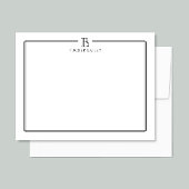 Klassische Monogramm Navy Blue Border Stationery Mitteilungskarte