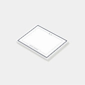 Klassische Monogramm-Navy-Blue-Rand-Papeterie Post-it Klebezettel (angewinkelt)