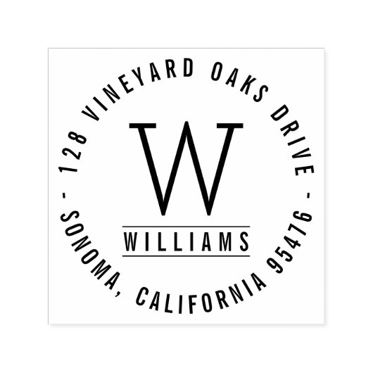 Klassische Monogramm-Rücksendeadresse Permastempel (Design)