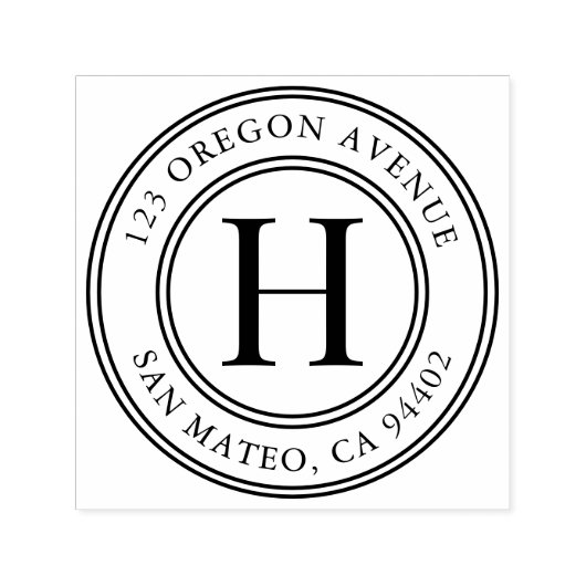 Klassische Monogramm-Rücksendeadresse Permastempel (Design)