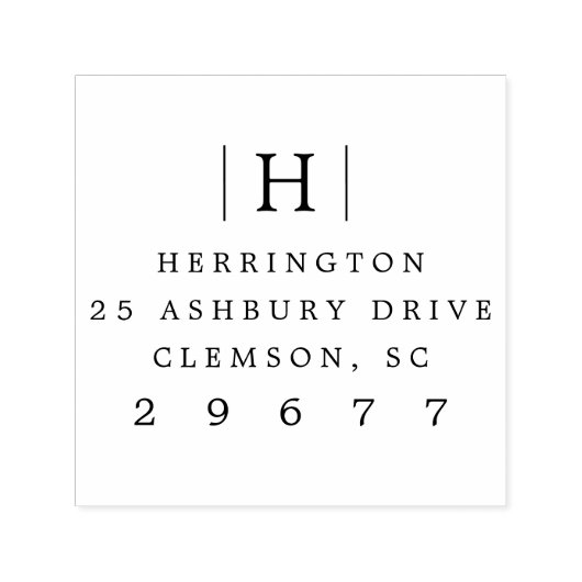 Klassische Monogramm-Rücksendeadresse Permastempel (Design)