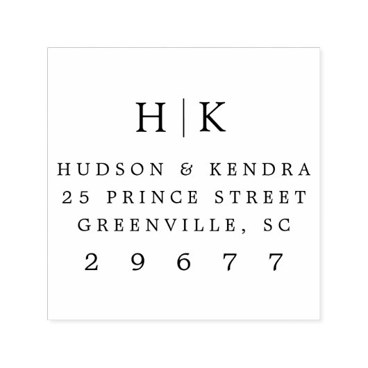 Klassische Monogramm-Rücksendeadresse Permastempel (Design)