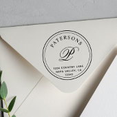 Klassische Monogramm-Rücksendeadresse Permastempel