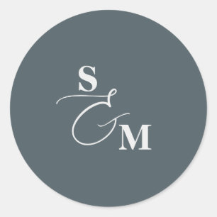 Klassische Monogramm-Schrift mit kaufmännischem Un Runder Aufkleber