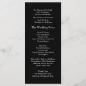 Klassische Monogramm Schwarz-Weiß-Hochzeit Programm (Rückseite)