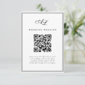 Klassische Monogramm Schwarz/Weiß Traditionelle Ho Begleitkarte (Stehend Vorderseite)