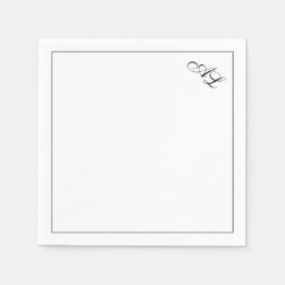 Klassische Monogramm Schwarz/Weiß Traditionelle Ho Serviette