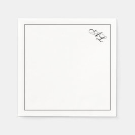 Klassische Monogramm Schwarz/Weiß Traditionelle Ho Serviette